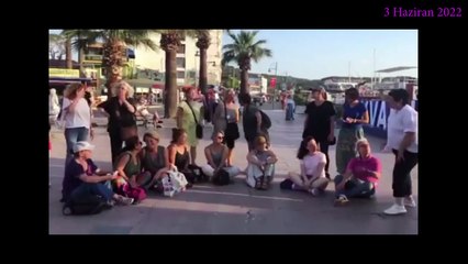 Ayvalıklı kadınlar Cumhurbaşkanı Erdoğan'ın söylemlerini protesto etti