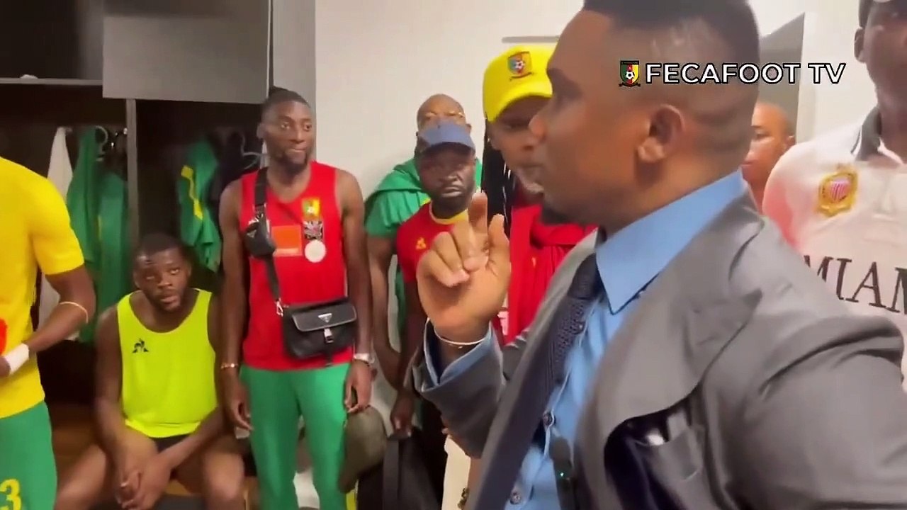 Discours de Samuel Eto'o aux vestiaires après la rencontre entre les Lions Indomptables et les Lions Locaux