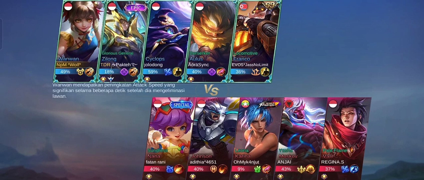 GAMEPLAY HANABI DI AWAL GAME TIDAK ADA DAMAGE.TAPI SETELAH LATE GAME SELESAI