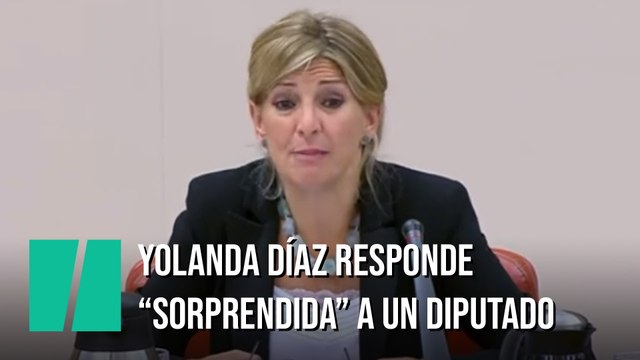 Yolanda Díaz responde sorprendida a lo que ha dicho un diputado del PP y le da una lección de un minuto sobre derecho laboral