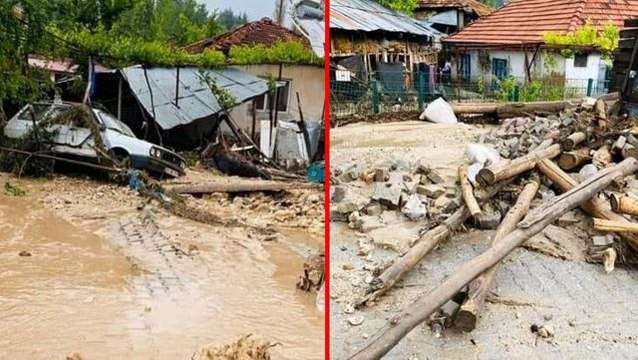 Burdur'da yarım saatlik şiddetli yağış sele neden oldu! Kahvehaneyi su bastı, 40 hayvan telef oldu