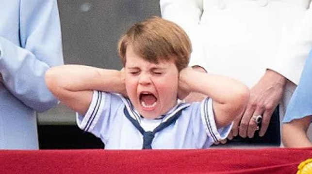 Prince Louis 'steals the show' as young royal adorably covers his ears during flypast