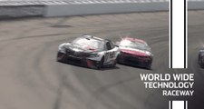 Ross Chastain makes contact with Denny Hamlin at WWT Raceway