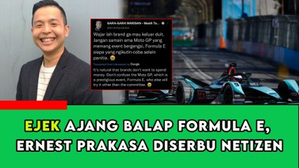 Ejek Ajang Balap Formula E, Ernest Prakasa Diserbu Netizen