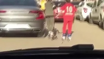 Çocukların trafikte tehlikeli yolculuğu kamerada