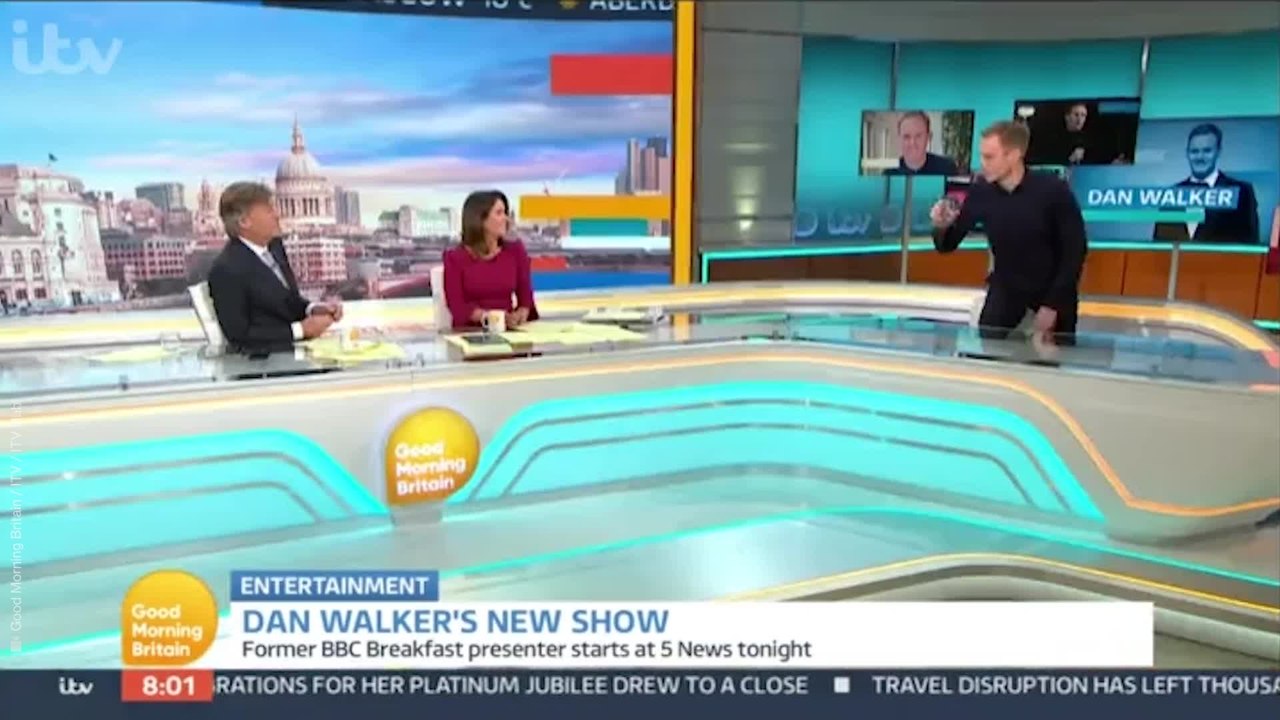 Dan Walker 'storms off' Good Morning Britain in dig at old rival Piers Morgan