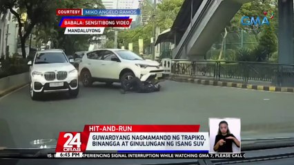 Guwardyang nagmamando ng trapiko, binangga at ginulungan ng isang SUV | 24 Oras