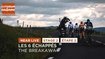 #Dauphiné 2022 - Étape 2 / Stage 2 - Les 6 échappés dans la montée / The breakaway riders start the climb