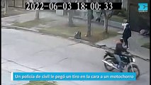 Un policía de civil le pegó un tiro en la cara a un motochorro