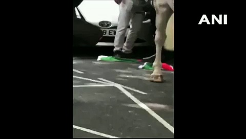 ഇന്ത്യയുടെ ദേശീയ പതാക ചവിട്ടിയരച്ച് ഖലിസ്ഥാന്‍ വാദികള്‍; പോരാടി തിരിച്ച് പിടിച്ച് യുവതി