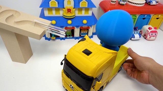 Marble Run Race ASMR HABA Slope, Heavy equipment Dump Truck & Garbage Truck