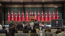 Cumhurbaşkanı Recep Tayyip Erdoğan başkanlığında toplanan kabine toplantısı sona erdi. Erdoğan toplantı sonrası açıklamalarda bulundu