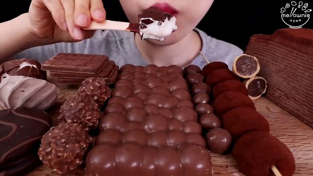 ASMR MUKBANG｜CHOCOLATE MARSHMALLOW KINDER RICE CAKE ICE CREAM SNACK
