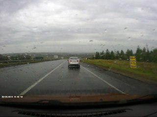 Truck Skidding on Highway on Wet Roads