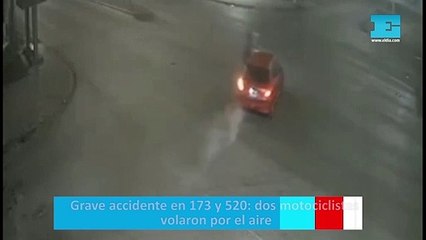 Grave accidente en 173 y 520: dos motociclistas volaron por el aire