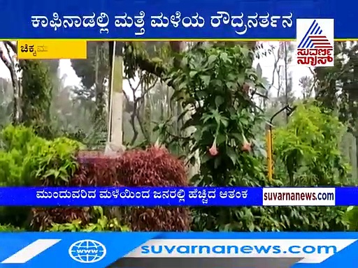 ಚಿಕ್ಕಮಗಳೂರು: ಎಡೆಬಿಡದೆ ಸುರಿಯುತ್ತಿದೆ ಮಳೆ, ಆತಂಕದಲ್ಲಿ ಜನ!