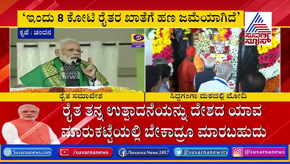 ರೈತ ದರ್ಶನ ನನ್ನ ಸೌಭಾಗ್ಯ: ಕಿಸಾನ್ ಸಮ್ಮಾನ್ ಹಣ ಬಿಡುಗಡೆ ಮಾಡಿದ ಮೋದಿ!