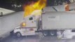 tn7-Video- chofer sufre quemaduras tras deflagración en cabina de tráiler-060622