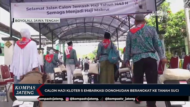 Calon Haji Kloter 5 Embarkasi Donohudan Berangkat ke Tanah Suci