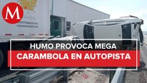 Mega carambola en la autopista Puebla-Orizaba deja 2 muertos y decenas de heridos