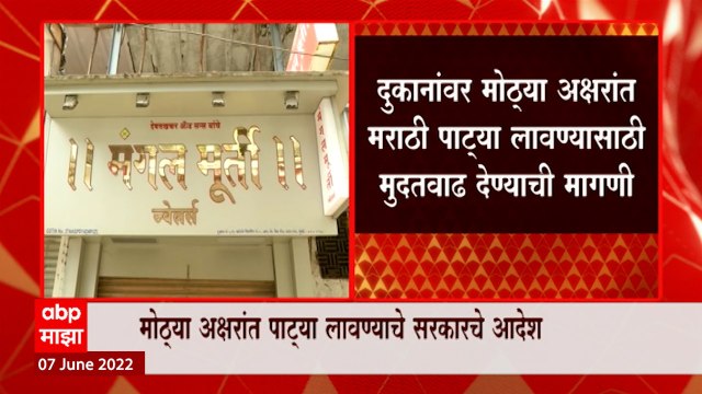 Maharashtra Shop Marathi Board : दुकानांवर मराठी पाट्या लावण्यासाठी मुतवाढ देण्याची मागणी