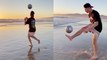'Football + Beach + Sunset View = A Whole Vibe! *Relaxing*'