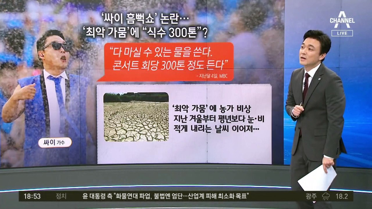최악 가뭄에 유탄?…도마 오른 싸이 ‘흠뻑쇼’