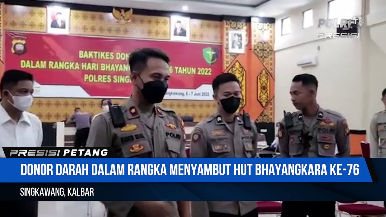 Dalam Rangka Memperingati Hari Bhayangkara Ke-76 Polres Singkawang Gelar Baktikes Donor Darah