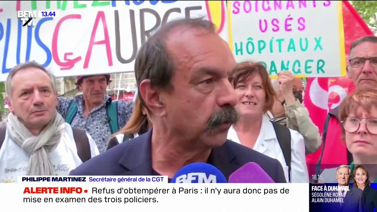 "Le président n'a qu'à écouter les soignants" déclare Philippe Martinez (CGT) depuis la manifestation des soignants