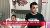 Hamile kadın bindiği takside doğum yaptı