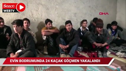 Evin bodrumunda 24 kaçak göçmen yakalandı
