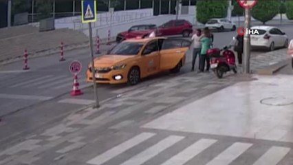 Takside doğum sırasında yaşanan telaş kamerada