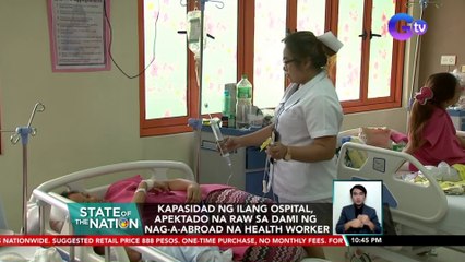 Kapasidad ng ilang ospital, apektado na raw sa dami ng nag-a-abroad na health worker | SONA