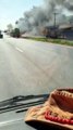 Incêndio atinge caminhão tanque no Anel Rodoviário, em BH