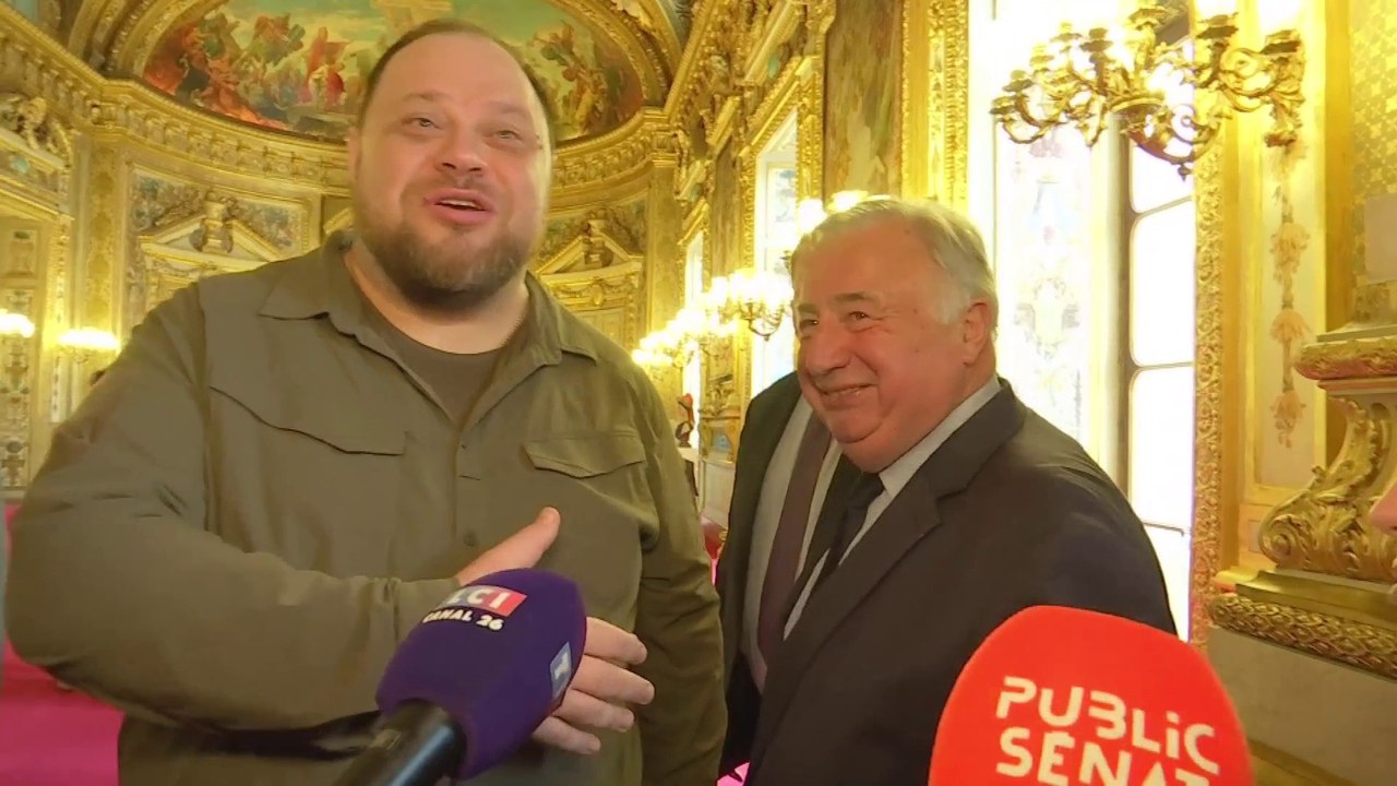 Le président du Sénat, Gérard Larcher, reçoit le président du Parlement ukrainien