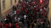 Italia Ungheria a Cesena, il video dei dell'arrivo dei tifosi ungheresi
