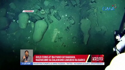 Gold coins at iba pang kayamanan, nadiskubre sa 2 lumubog na barko sa Colombia | UB