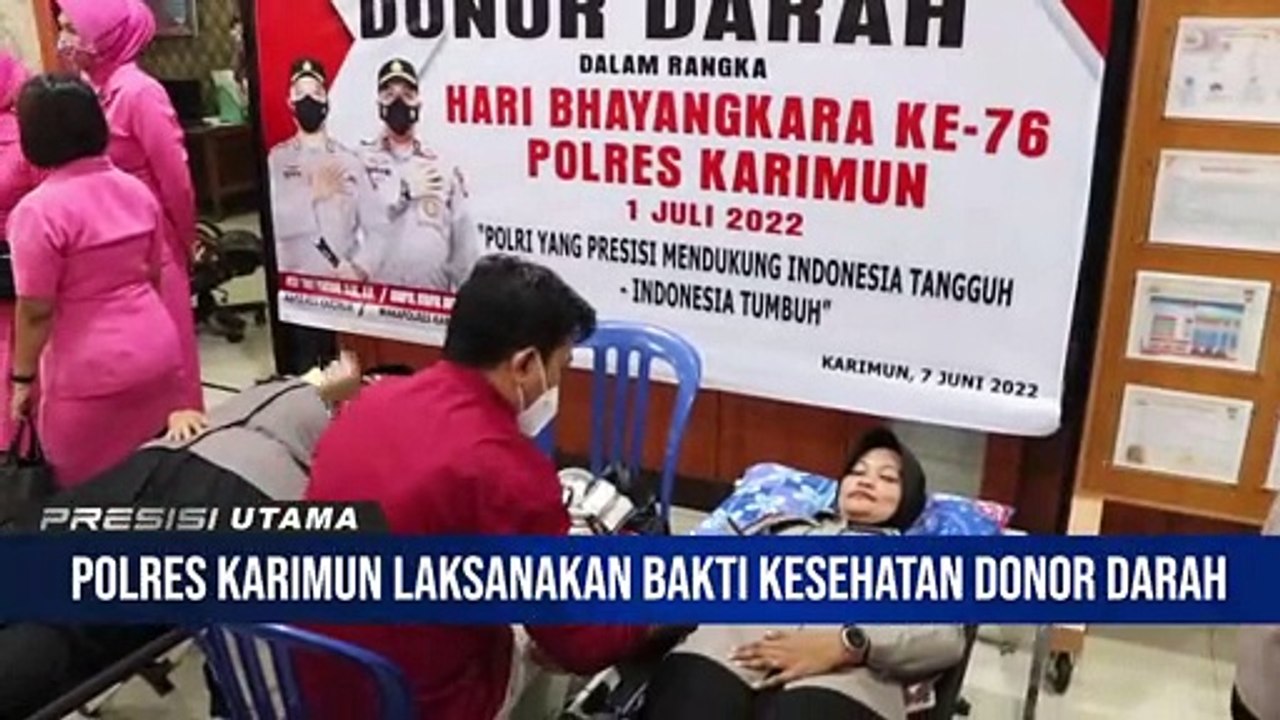 Dalam Rangka HUT Bhayangkara Ke-76 Polres Karimun Gelar Donor Darah