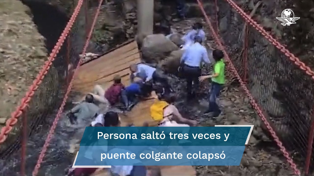 Puente colgante colapsó por “imprudencia de quien empezó a saltar”: alcalde de Cuernavaca