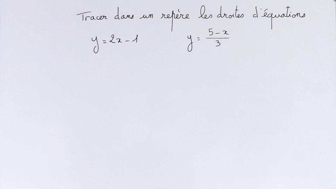 Tracer une droite dans un repère - 2nde