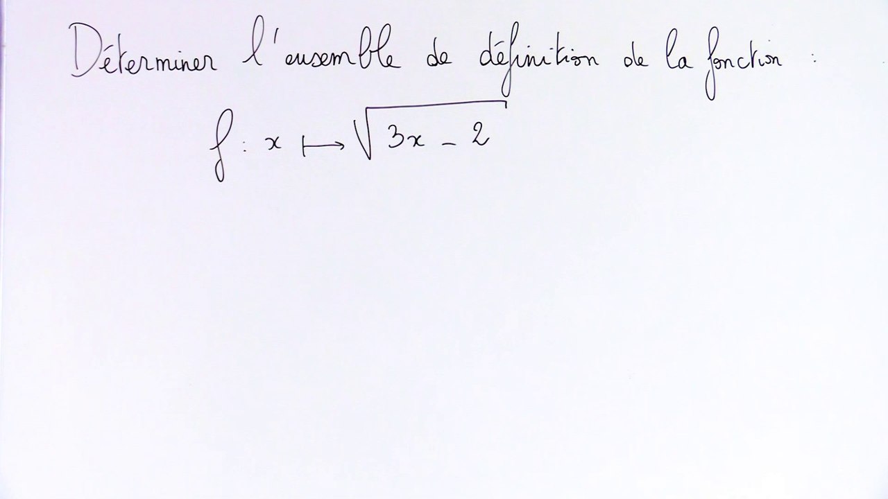 Déterminer l'ensemble de définition d'une fonction - 2nde