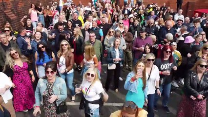 Drone footage of Penny Black garden party