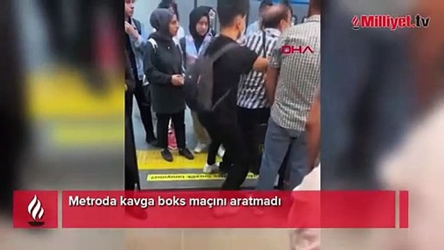 Metroda kavga boks maçını aratmadı