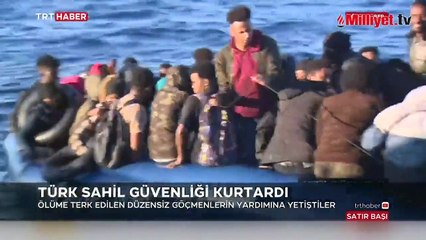 Yunanistan suçüstü göçmenleri taşıyan lastik botu iterken yakalandı!