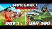 I Survived 100 DAYS of WAR in HARDCORE Minecraft!
