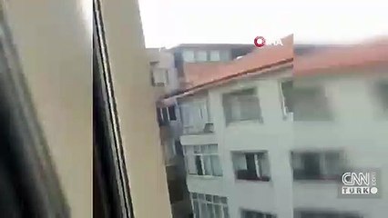 Polisten kaçan şüpheli çatıdan inmeye çalışırken beton zemine düştü
