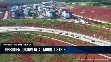 Presiden Jokowi Berikan Sambutan Usai Jajal Mobil Listrik di Batang Jawa Tengah