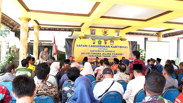 Cangkrukan Kamtibmas Di Candi, Kapolresta Sidoarjo Apresiasi Antusias Peserta Wujudkan Pilkades Aman Dan Damai