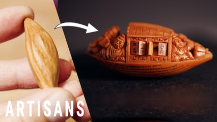 Tiniest, Most Vivid Details Carved Into 1-inch Olive Pits | Artisans E5