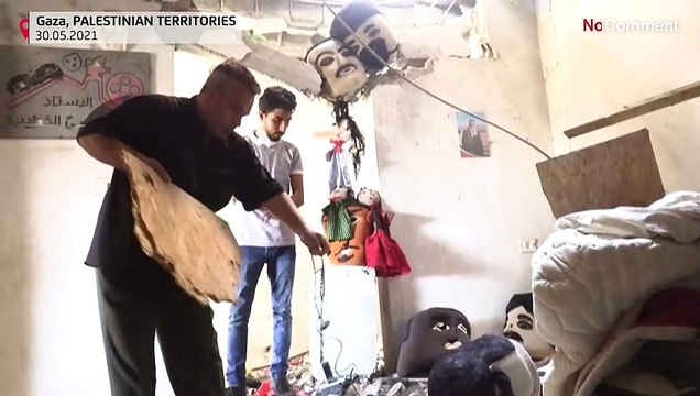 Gaza| Destrucción de un teatro de marionetas tras los bombardeos israelíes